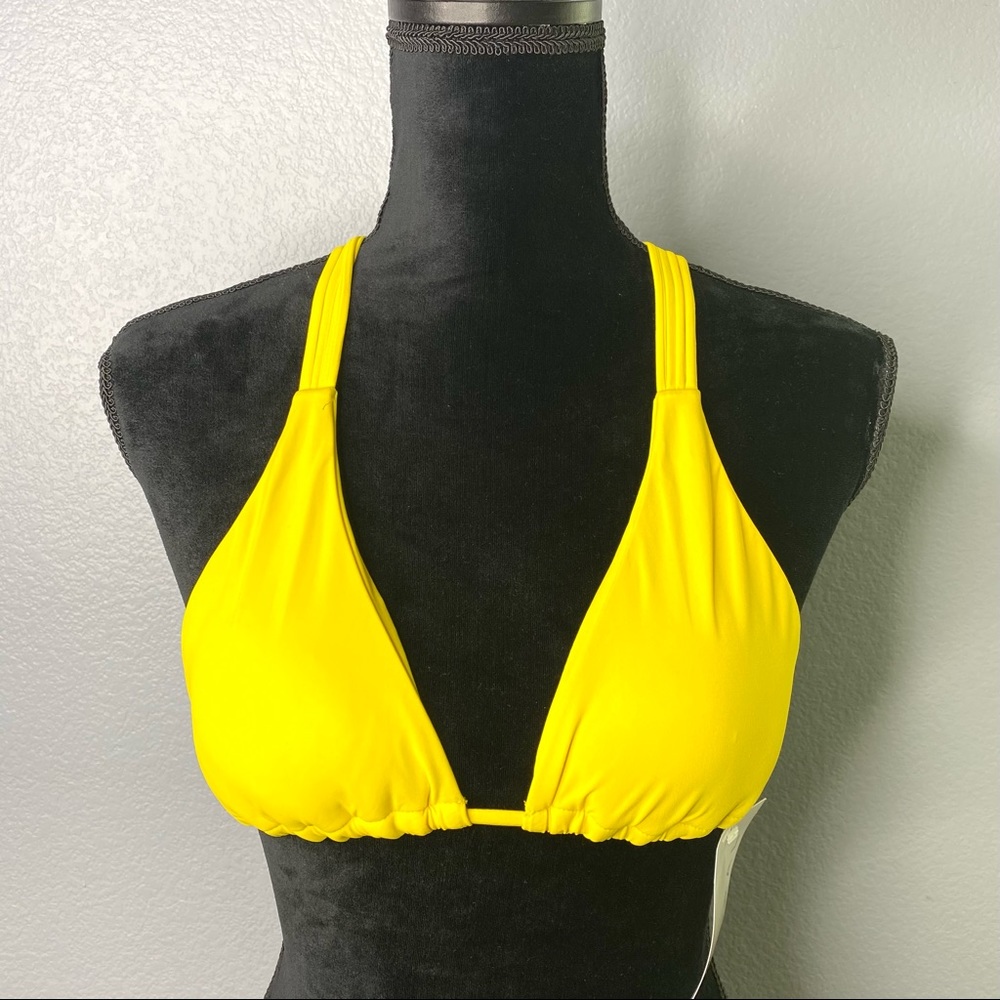 Koral Yellow Triangle Bikini Top Sz M